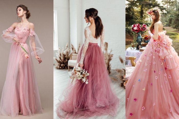 5 Inspirasi Gaun Pengantin Pink Tampil Bak Putri Dari Negeri Dongeng