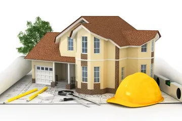 Ilustrasi renovasi atau membangun rumah.
