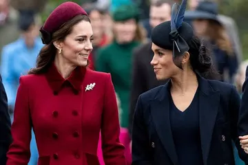 Kate Middleton (kiri) dan Meghan Markle (kanan)