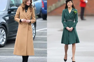 Kate Middleton dengan coat dress.