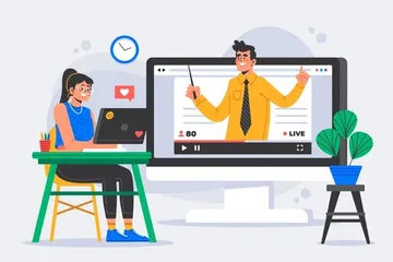Ilustrasi kursus desain grafis online