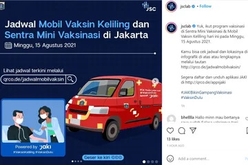 Jadwal mobil vaksin keliling dan sentra mini vaksinasi di Jakarta. 