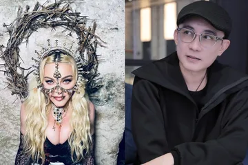 Di ulang tahunnya yang ke-63 Madonna kenakan headpiece rancangan Rinaldy Yunardi. 