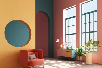 Sejarah dan karakteristik desain Memphis gaya postmodern yang muncul dari kolektif Memphis Design.