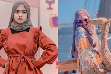 Gaya pashmina Ria Ricis jelang lepas masa lajang