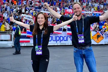 Manajer timnas Thailand bersama pelatih