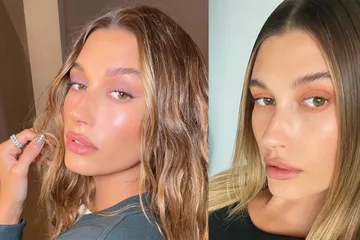 Cara membuat pastel eyeshadow look seperti Hailey Bieber.