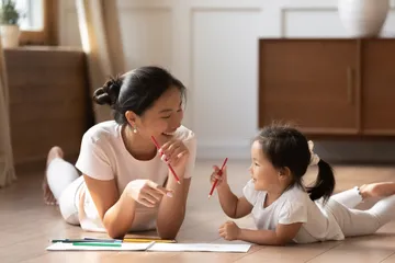 Ilustrasi ibu dan anak