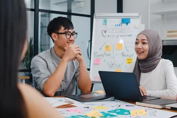 Men and Women working together