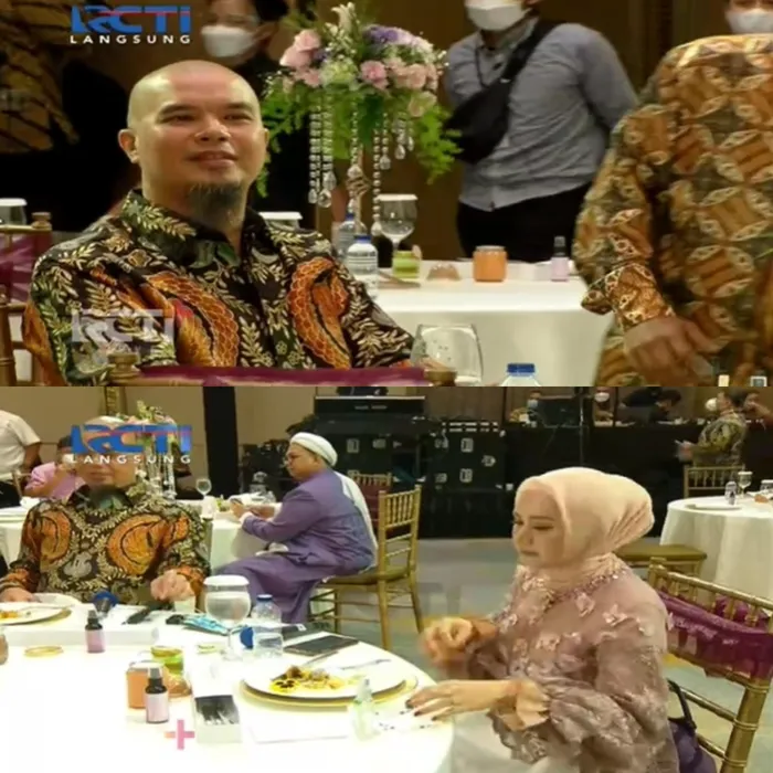 Ahmad Dhani dan Mulan Jameela di lamaran Aurel - Atta