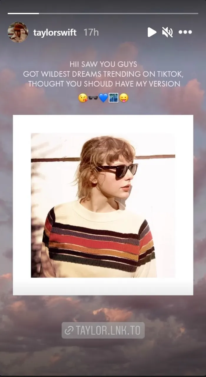 Instastory Taylor Swift
