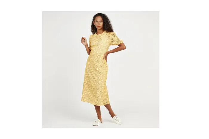 Max Fashions Schiffli detail midi a-line dress