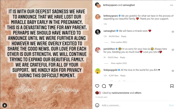 Unggahan Britney Spears di Instagram