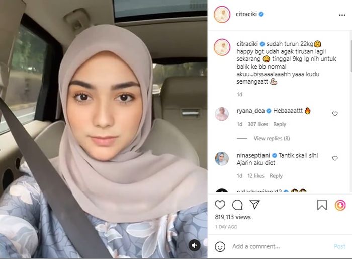 Citra Kirana berhasil turunkan berat badan hingga 22 kg