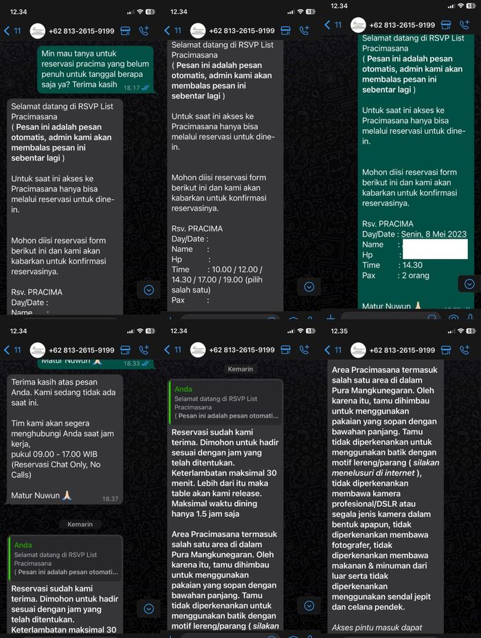 Cara reservasi di Taman Pracima Tuin Pura Mangkunegaran.