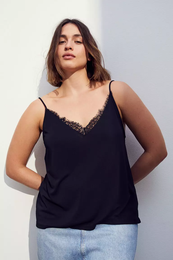 H&M Lace-Trimmed Cami Top