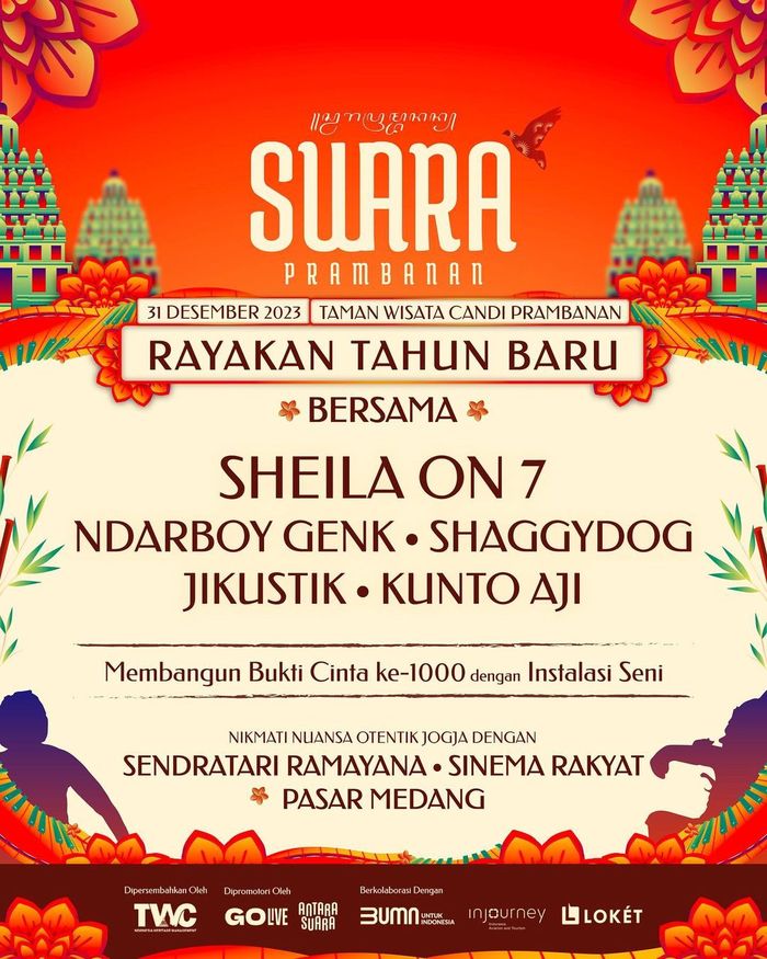 3 Konser Malam Tahun Baru 2024, Ada Sheila On 7 Di Candi Prambanan ...