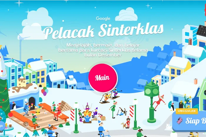 Halaman awal Santa Tracker 2021