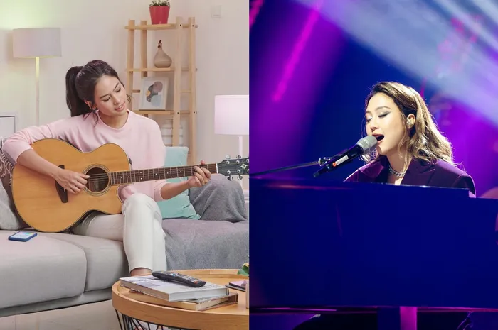 Penyanyi perempuan yang jago main alat musik.