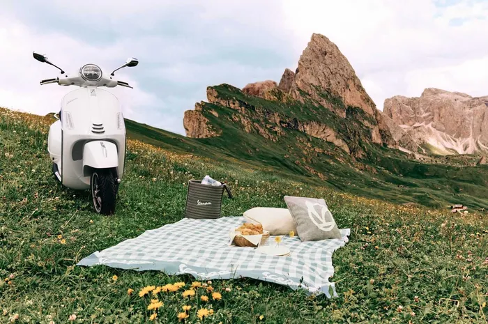 Vespa by the Mountain