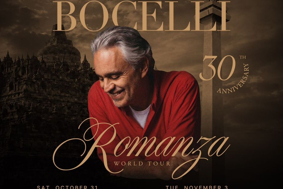Megah dan Eksklusif, Perayaan 30 Tahun Andrea Bocelli Digelar di Borobudur dan Jakarta