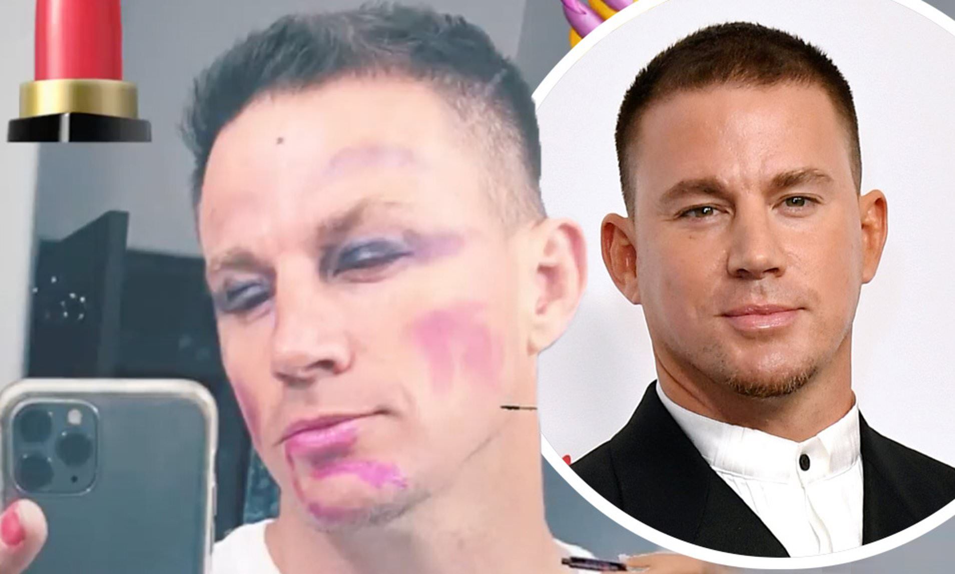 Aktor Channing Tatum pamerkan foto wajahnya setelah didandani oleh anak perempuannya yang masih berusia tujuh tahun, Everly.