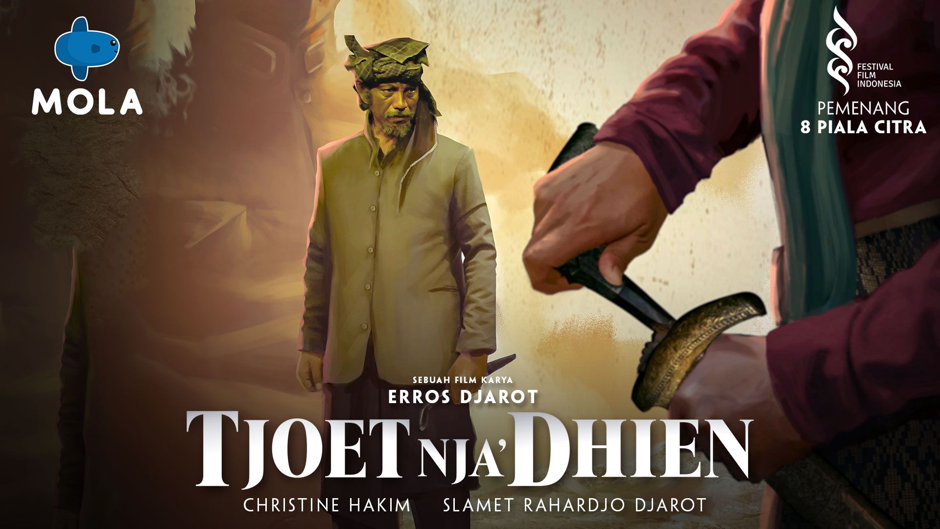 Merayakan Hari Ulang Tahun Indonesia, Kawan Puan bisa streaming atau nonton film Tjoet Nja' Dhien secara gratis di layanan streaming online Mola TV.