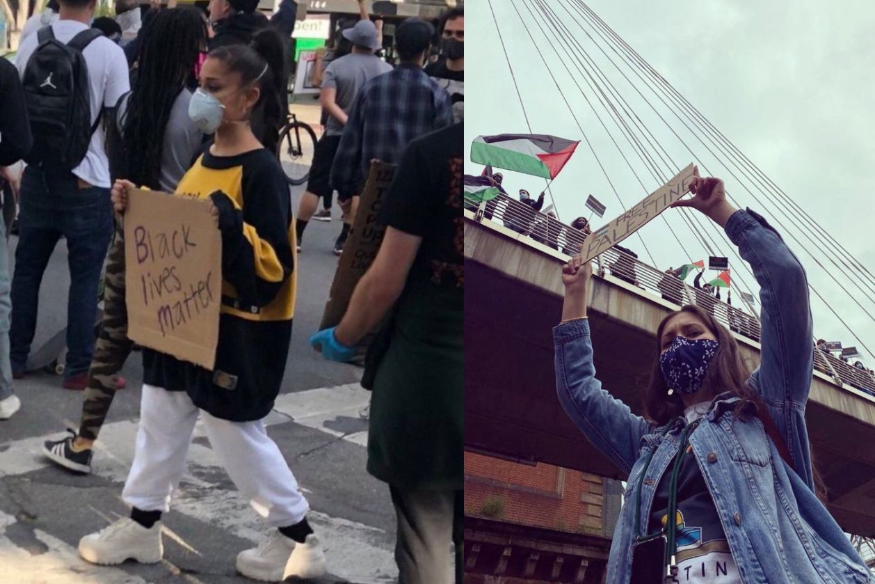 Hari Demokrasi Internasional, simak yuk gaya artis saat turun ke jalan dan menyuarakan ketidakadilan. Ada Bella Hadid sampai Hannah Al Rashid!