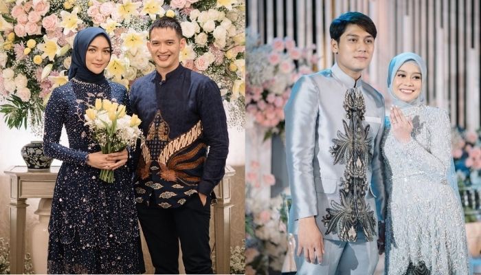 Kebaya lamaran hijab ala seleb ini mewah dan elegan sekali. Kawan Puan bisa menjadikannya inspirasi di hari bahagia nanti ya!