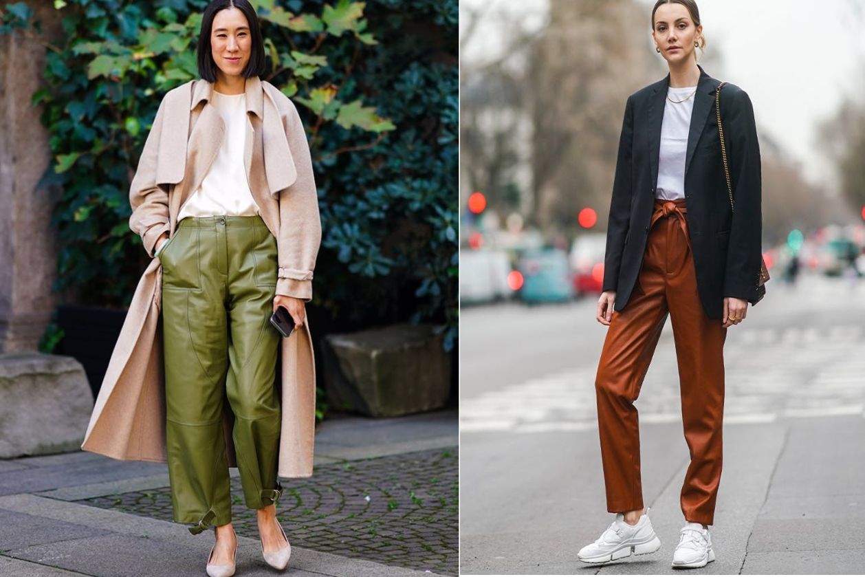 Leather pants atau celana berbahan kulit kini mulai digemari perempuan karena dapat memberikan ilusi ramping dan stylish ketika dipakai.