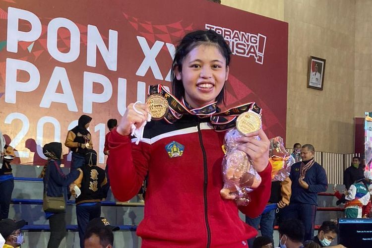Atlet judo keturunan Indonesia-Jepang, Guna Kakihara berhasil meraih dua medali emas PON XX Papua untuk kategori individu dan beregu.