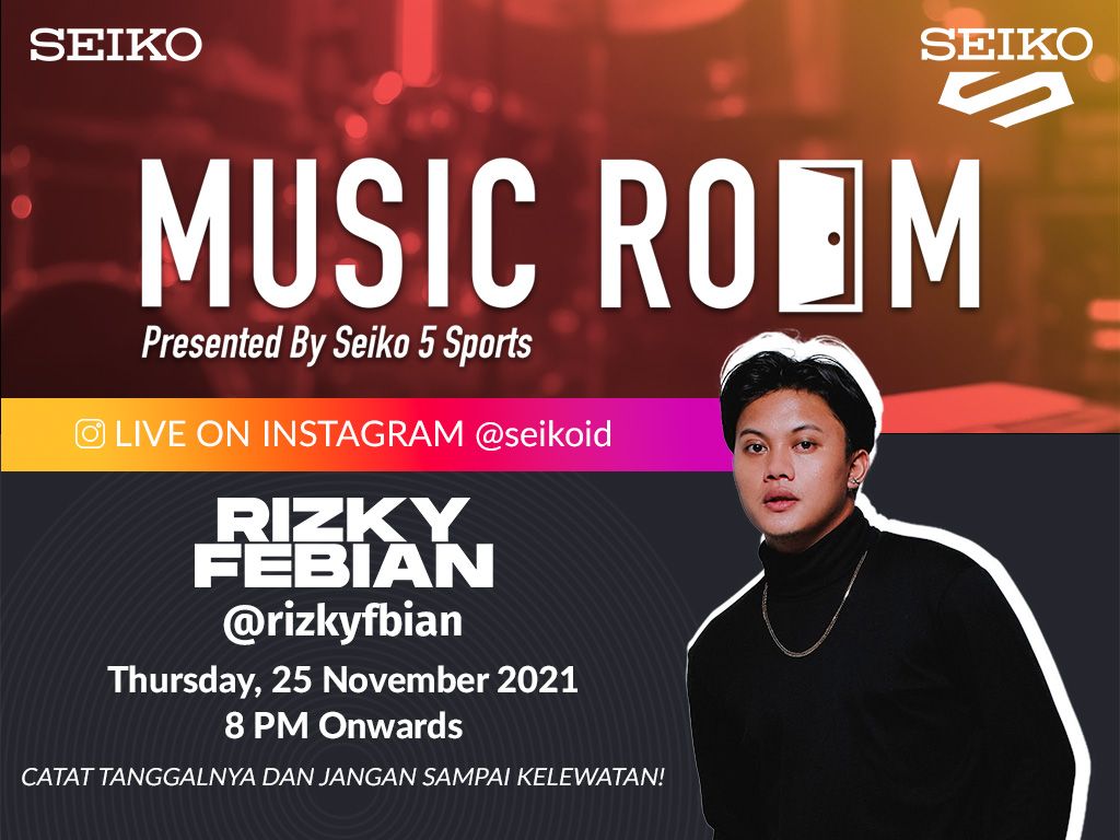 Penyanyi Rizky Febian akan tampil di konser virtual MUSIC ROOM sebagai perwakilan dari negara Indonesia, ini cara nontonnya.