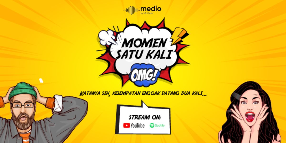Podcast tentang momen satu kali yang kocak, interaktif, dan reflektif kira-kira seperti apa? Simak penjelasannya!
