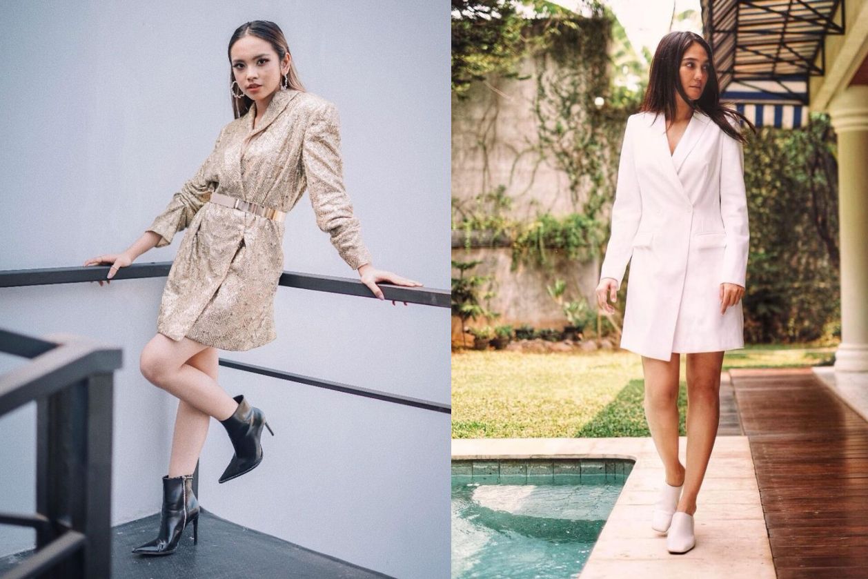 Selain simpel, blazer dress akan membuat kita lebih classy. Para aktris ini pun tak mau ketinggalan memakai blazer dress, seperti apa penampilannya?