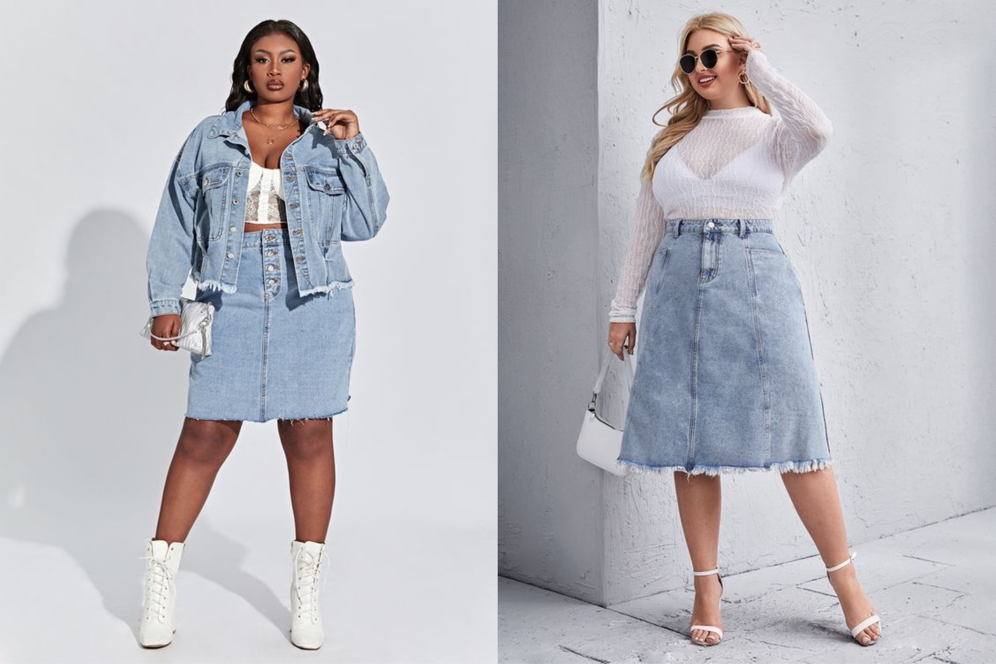 Tampil stylish dan stand out dengan rok jeans, ini inspirasi gaya pakai denim skirt yang bisa ditiru oleh perempuan plus size!