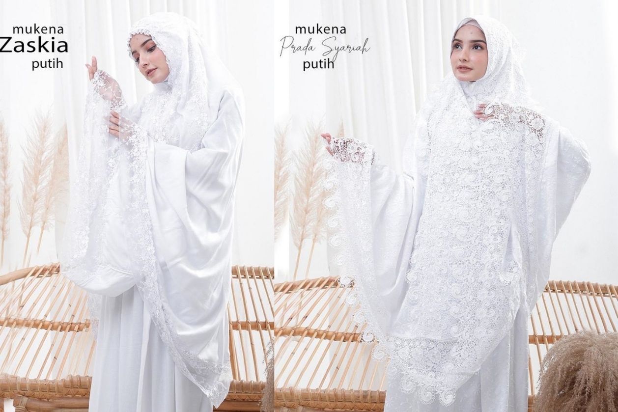 5 Rekomendasi Mukena Cantik Warna Putih, Cocok Dipakai di Bulan Ramadan -  Parapuan