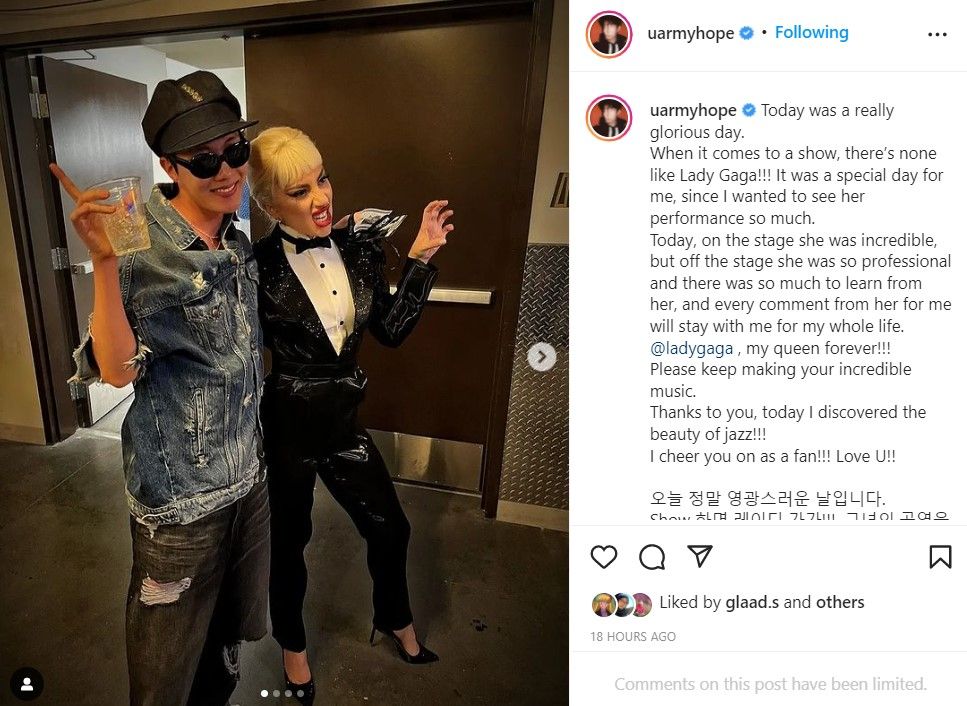 Lady Gaga and BTS's J-Hope Mingle Backstage in Las Vegas