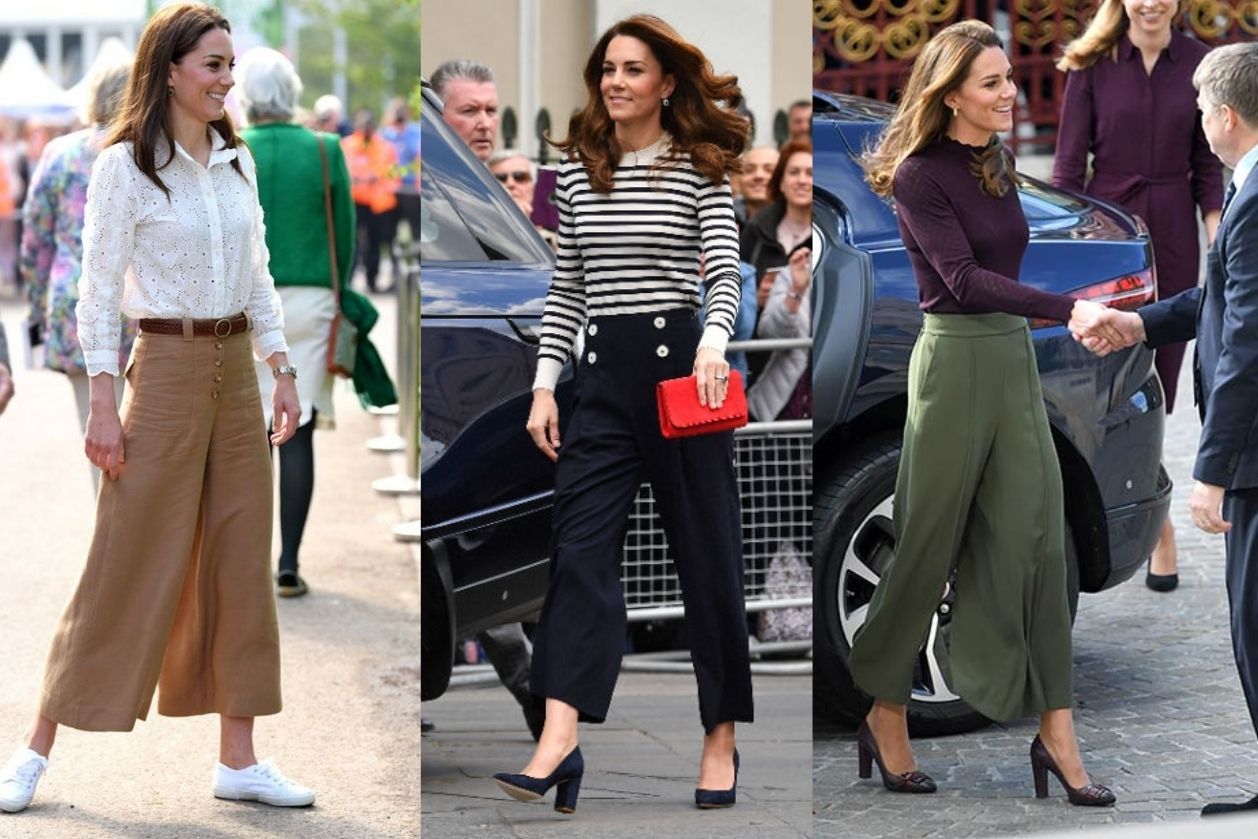 Enggak mau ketinggalan tren, Kate Middleton pun beberapa kali tertangkap kamera menggunakan celana kulot. Yuk, intip gayanya!
