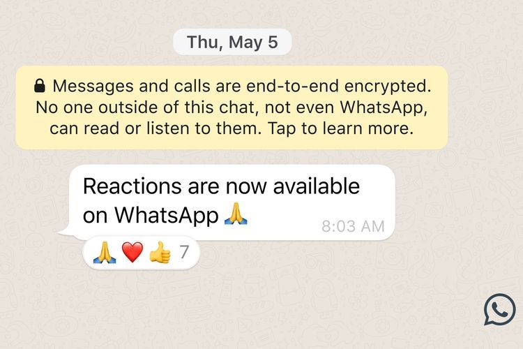 Aplikasi WhatsApp mengeluarkan fitur emoji reaksi yang memungkinkan tanggapan emoji dari pengguna kepada pengguna lain.