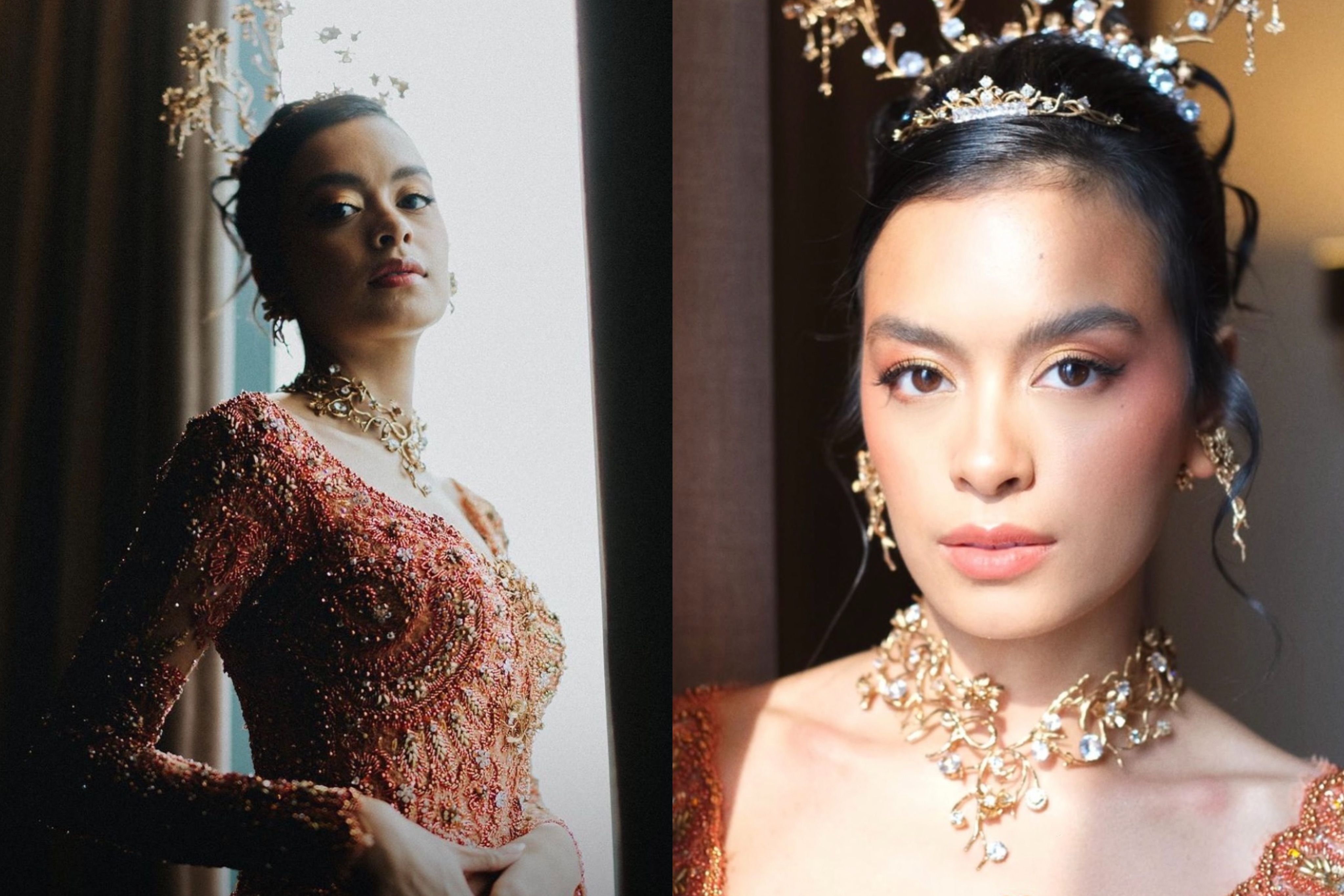 Eva Celia dan sang suami, Demas Narawangsa, memutuskan untuk mengenakan pakaian adat masing-masing saat menikah. Seperti apa gayanya?