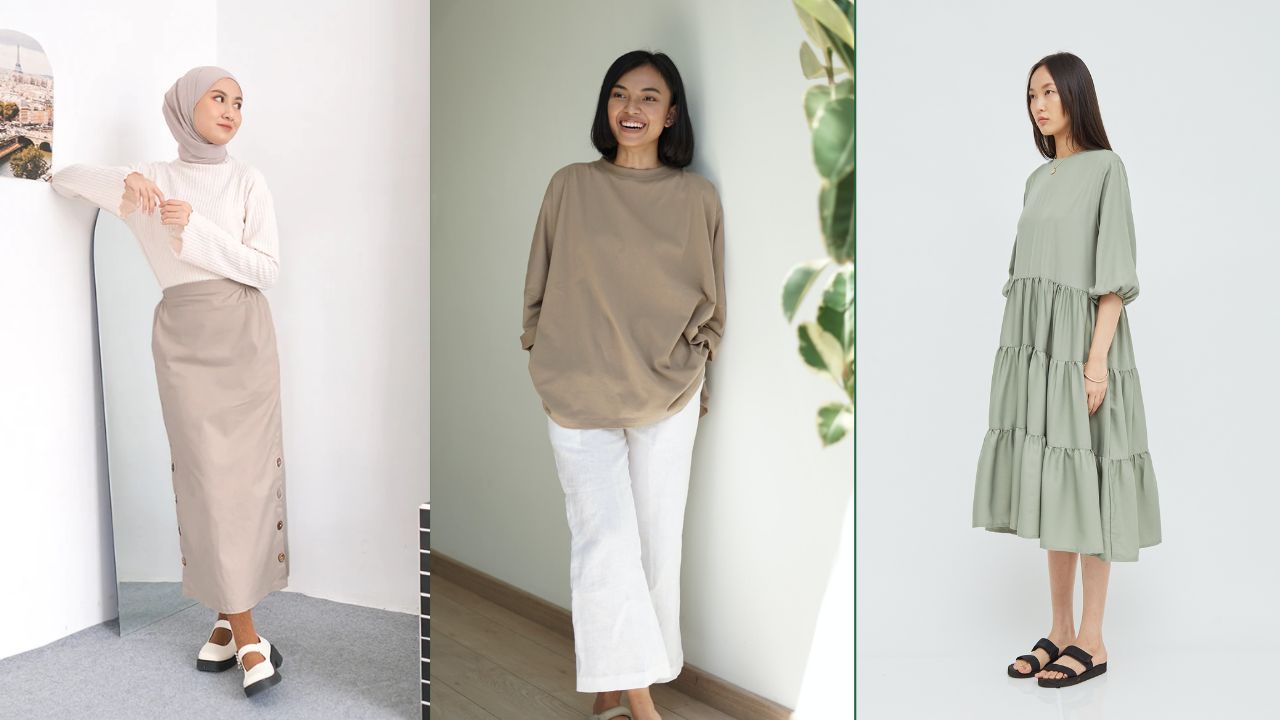 Istilah cewek bumi belakangan viral di TikTok. Simak rekomendasi outfit dari brand lokal serba earth tone. 