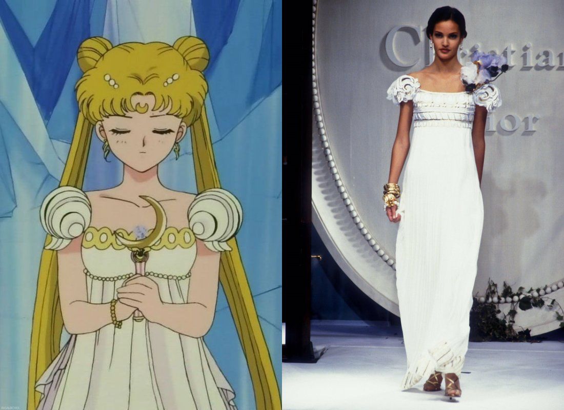 Gaun Princess Serenity di kartun Sailor Moon dibuat ulang oleh Dior.