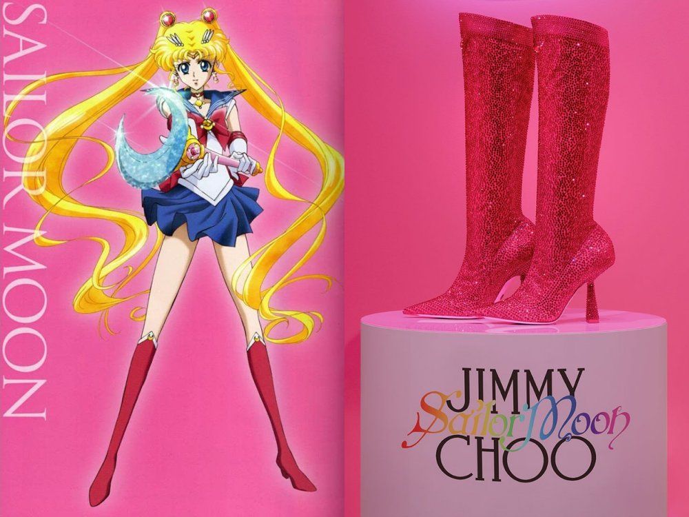 Jimmy Choo berkolaborasi dengan Sailor Moon buat sepatu boots ini.