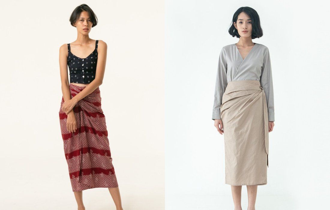 Ini rekomendasi baju kondangan menggunakan rok lilit yang sangat praktis tapi juga tetap stylish dipakai.