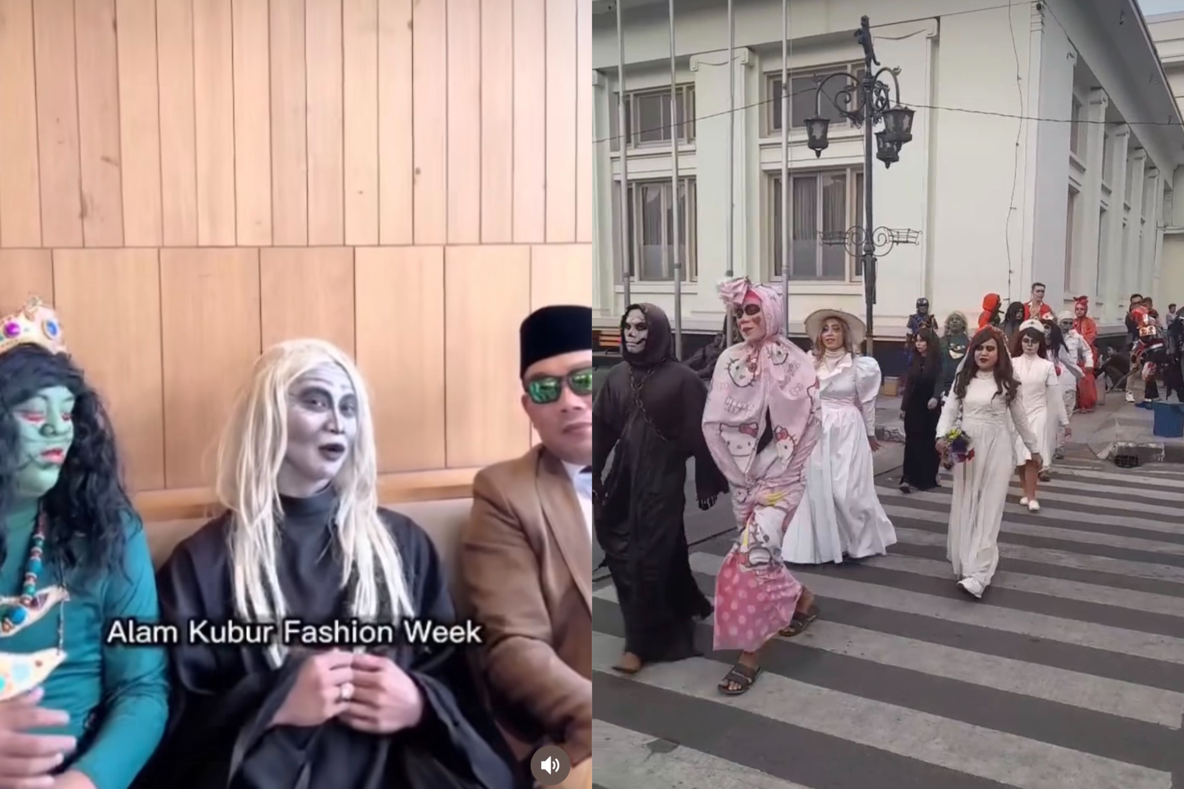 Tandingi Citayam Fashion Week, Bandung menghadirkan Alam Kubur Fashion Week yang diramaikan cosplayer dalam balutan kostum hantu.