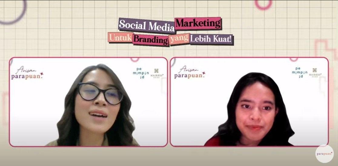 Krisanti Debora Angelia, CMO Pemimpin.id, ungkap satu kunci sukses branding di media sosial untuk bisnis di Arisan Parapuan Episode 17.