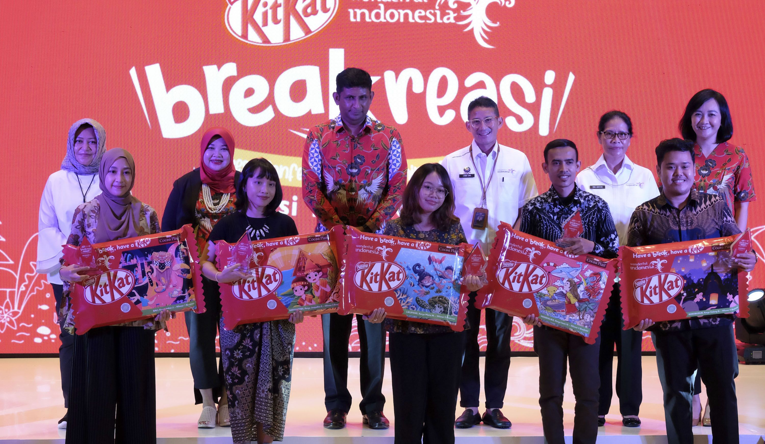 KitKat meluncurkan kemasan spesial bertemakan destinasi super prioritas Indonesia, yaitu Borobudur, Mandalika, Likupang, Danau Toba, dan Bali.