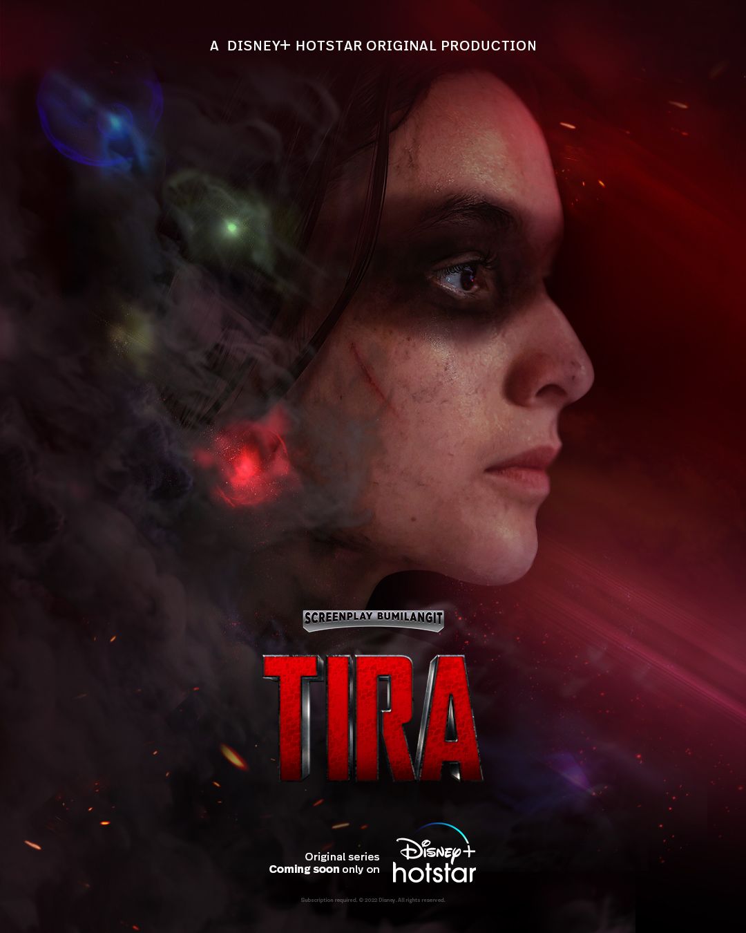 Teaser poster perdana serial Tira yang menampilkan sosok Chelsea Islan sebagai superhero perempuan.