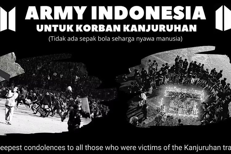 ARMY Indonesia yang merupakan kumpulan fans boy group BTS menggalang dana untuk korban tragedi Stadion Kanjuruhan.