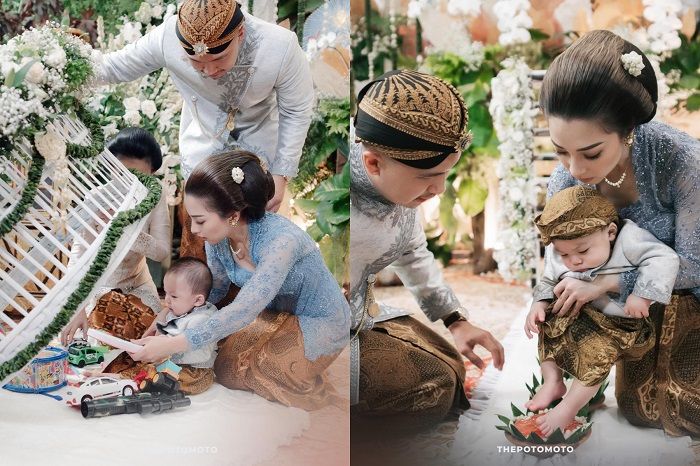 Nikita Willy dan Indra Priawan gelar acara tedak siten untuk putra pertamanya. Ketahui makna warna jadah yang jadi jadi ubarampenya.
